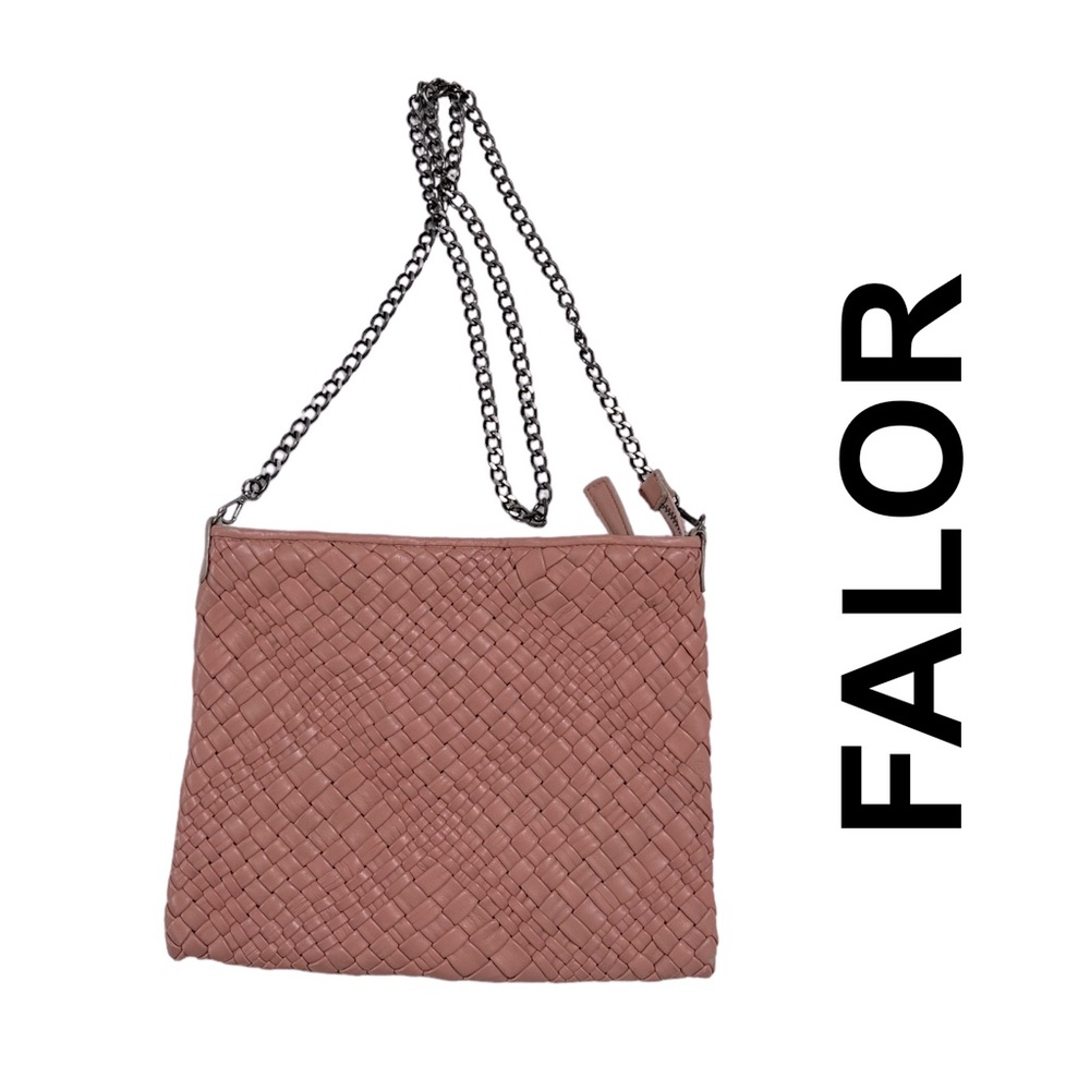 Falor HAND WOVEN LEATHER CLUTCH CROSSBODY BAG